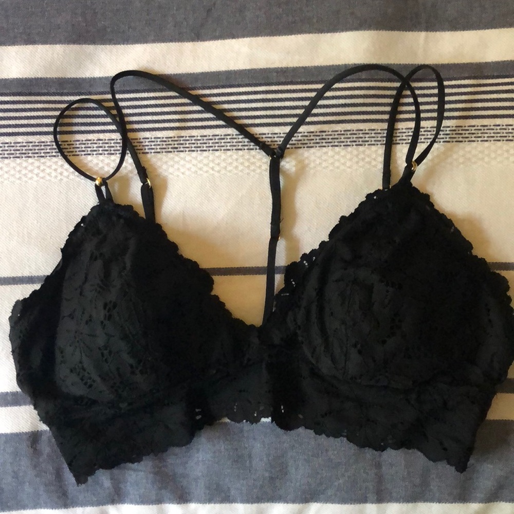 Aerie Palm Lace Plunge Padded Bralette